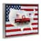 Stupell Industries Farmhouse American Flag Floater Framed Art